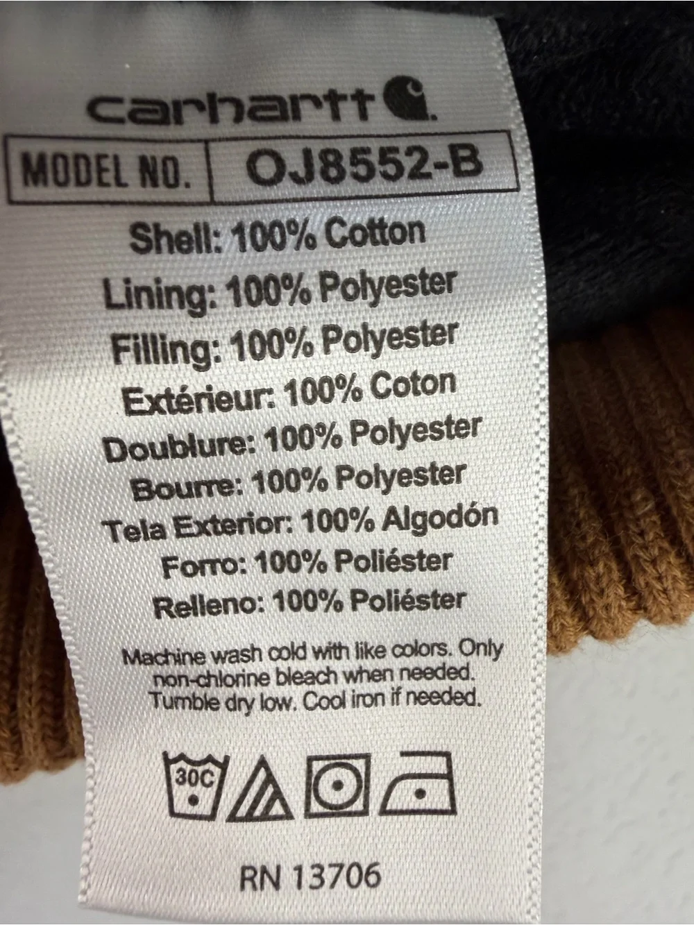 Carhartt Canvas Insulated Hooded Active Jacket Sz 18 months